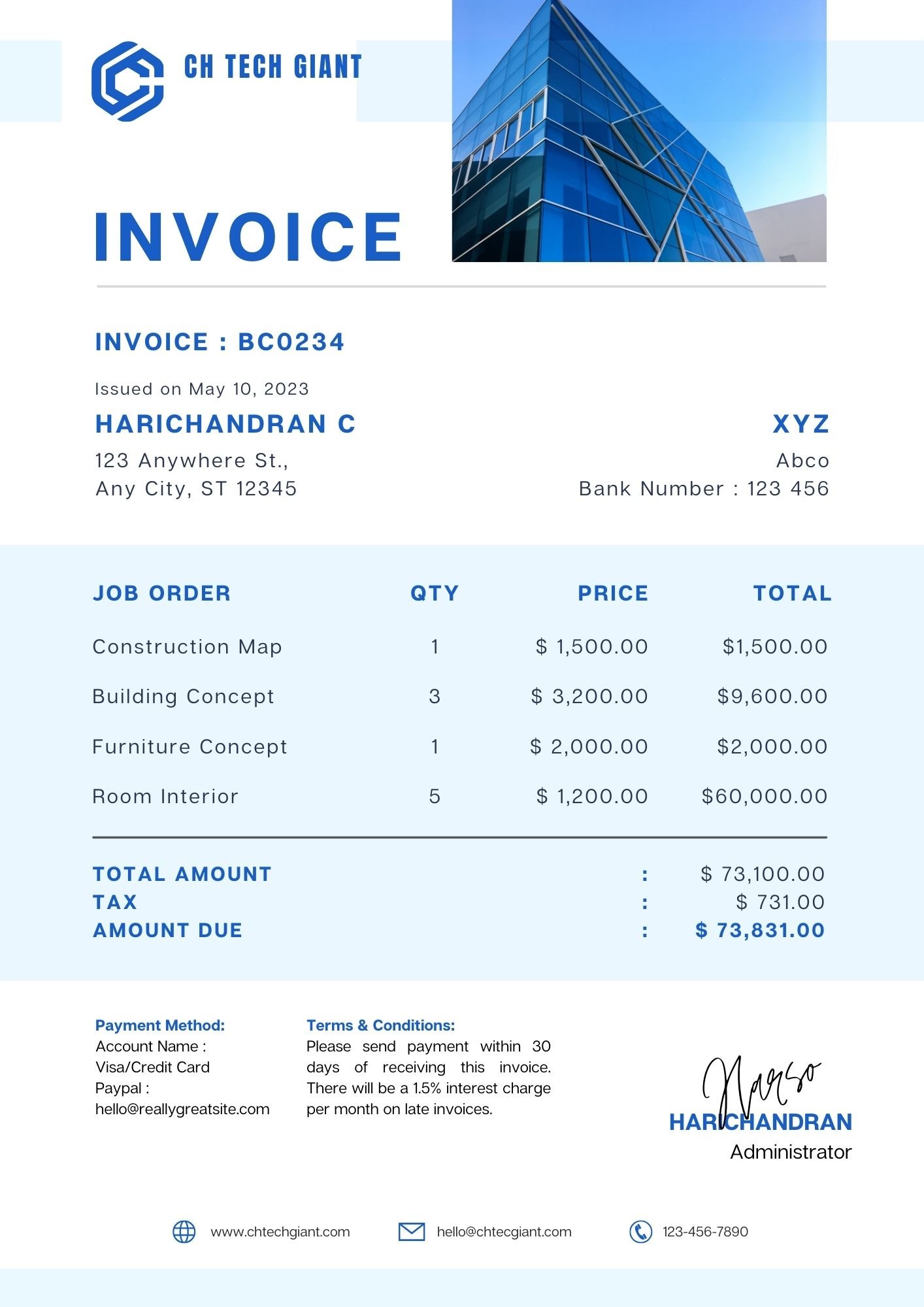 RealEstate Invoice Designs - CH Tech Giant
