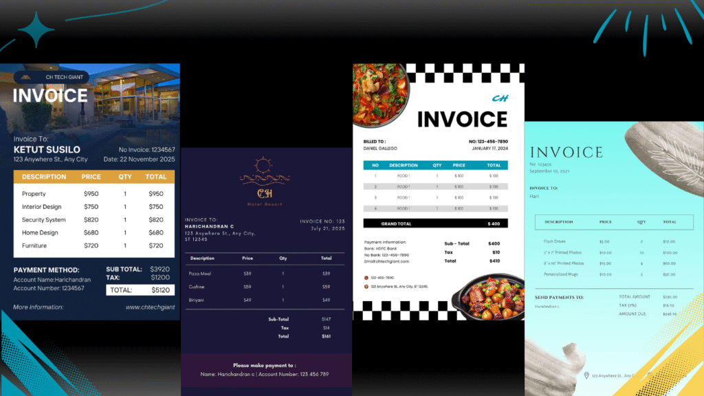 Invoice Designs -CH Tech Giant
